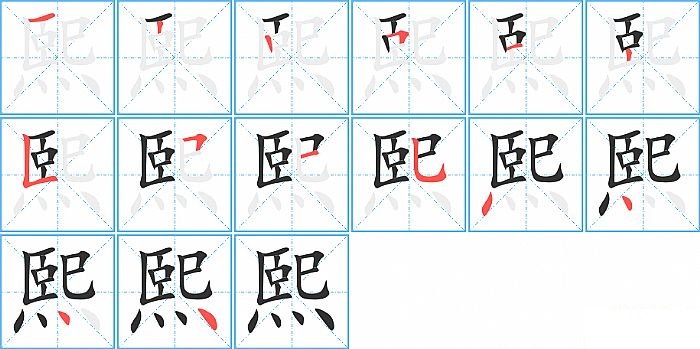 熙的笔顺分步演示图