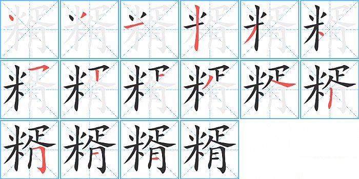 糈的笔顺分步演示图