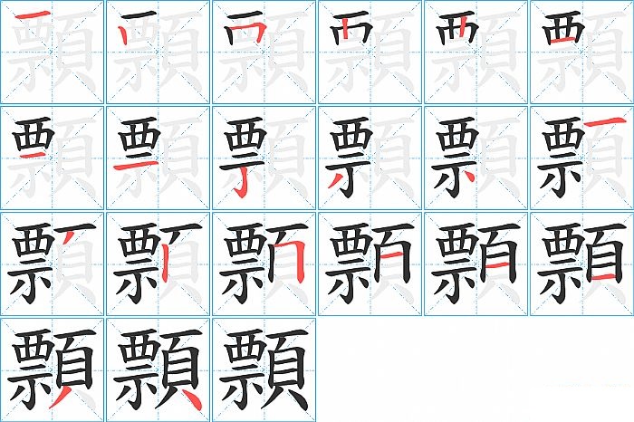 顠的笔顺分步演示图