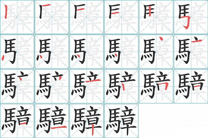 騿的笔顺分步演示图